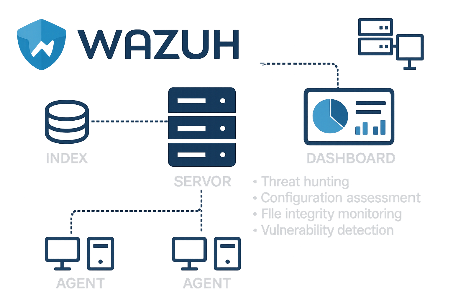 Wazuh threat-hunting and SIEM dashboard
